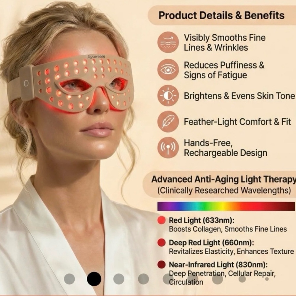 NUMIERE LED RED LIGHT EYE MASK NWT